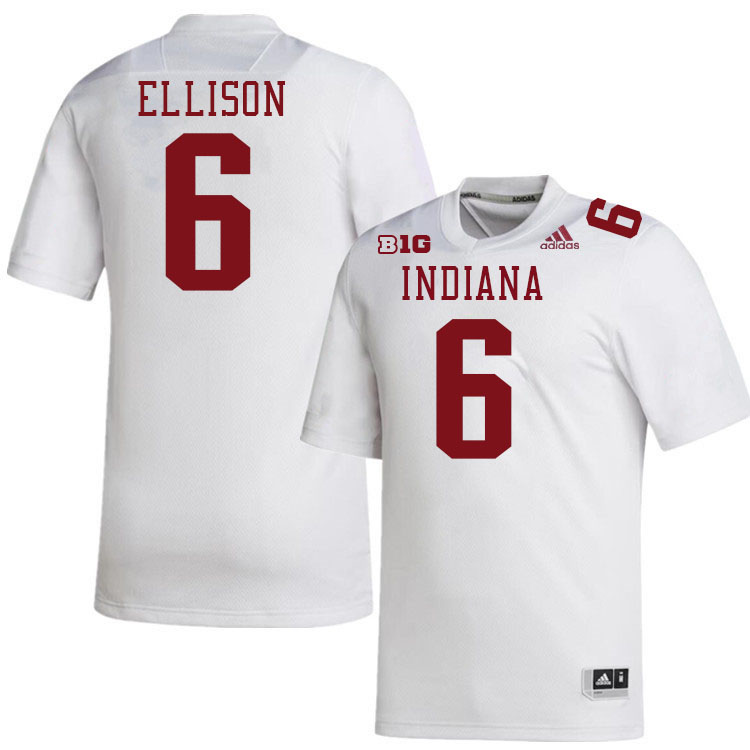 #6 Justice Ellison Indiana Hoosiers Football Jeresys College Apparels,Uniforms Stitched-White